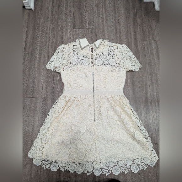 Self Portrait Ivory Guipure Mini Dress US 10 - Picture 14 of 14